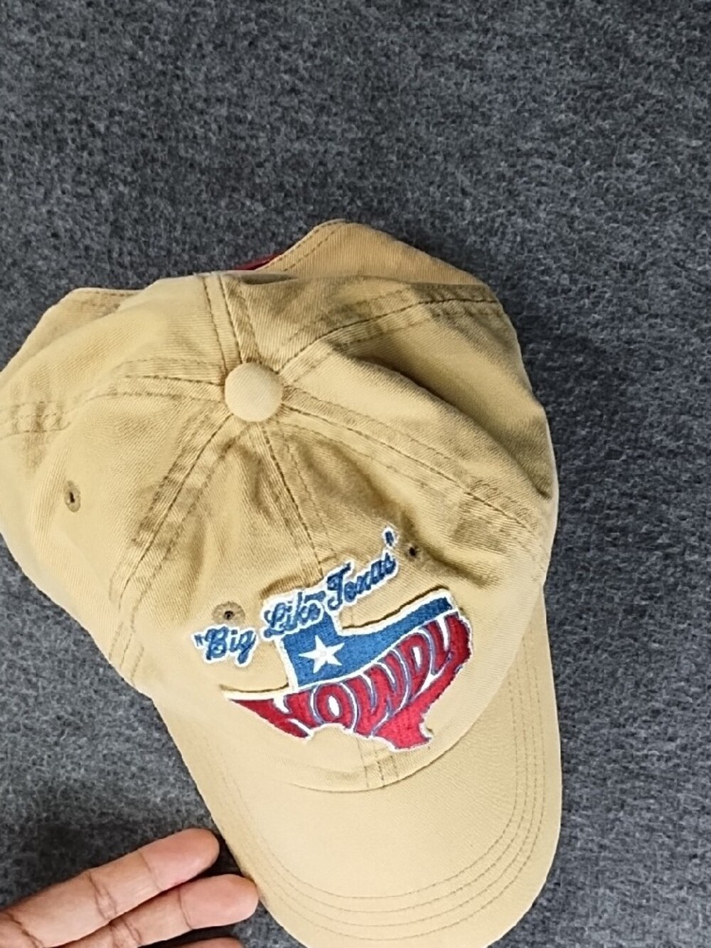American Eagle Outfitters Tan Baseball Cap with Red & Blue Texas Patch